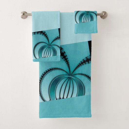 Fractal tuin azuur bad handdoek (Insitu)