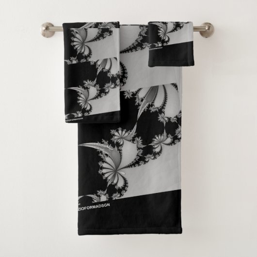 Fractal tuin grijs bad handdoek (Insitu)