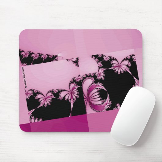 Fractal Tuin roze Muismat (Met muis)