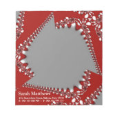 Fractal Twist Red+Silver Custom Notitieblok (Voorkant)