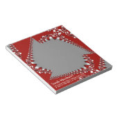 Fractal Twist Rood+Zilver Aangepaste Notitieblok (Schuin)