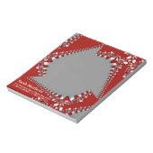 Fractal Twist Rood+Zilver Aangepaste Notitieblok (Linkerzijde)
