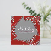 Fractal Twista Birthday Invitation Kaart (Staand voorkant)