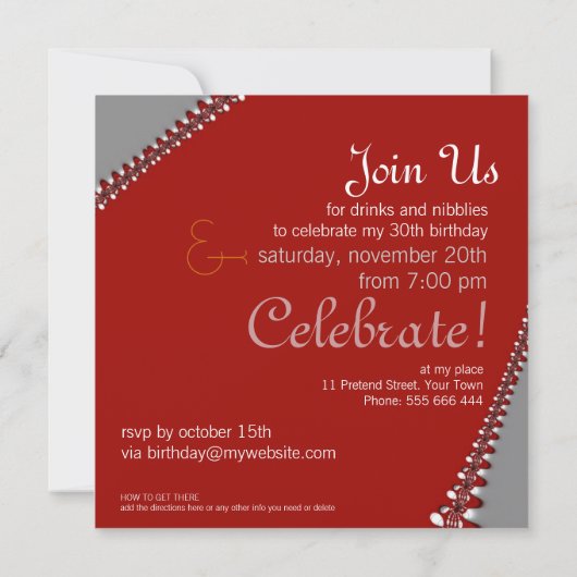 Fractal Twista Birthday Invitation Kaart (Achterkant)