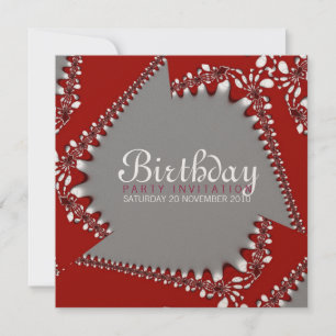 Fractal Twista Birthday Invitation Kaart