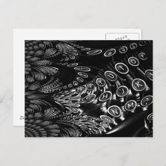 Fractal Typewriter Briefkaart (Voorkant / Achterkant)