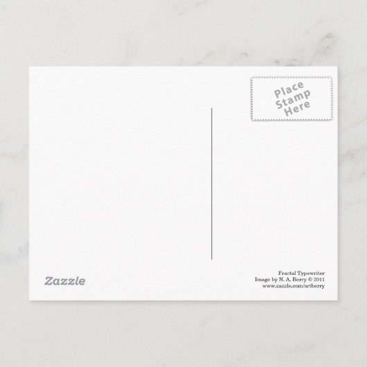 Fractal Typewriter Briefkaart (Achterkant)