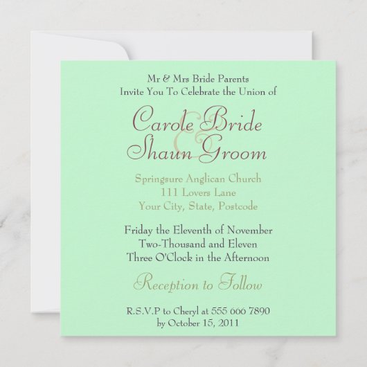 Fractal Union Lace Monogram Weddenschap Uitnodigin Kaart (Achterkant)