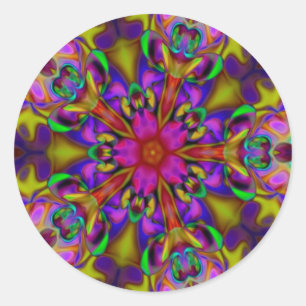 Fractal van Apophysis van de caleidoscoop Kunst - Ronde Sticker