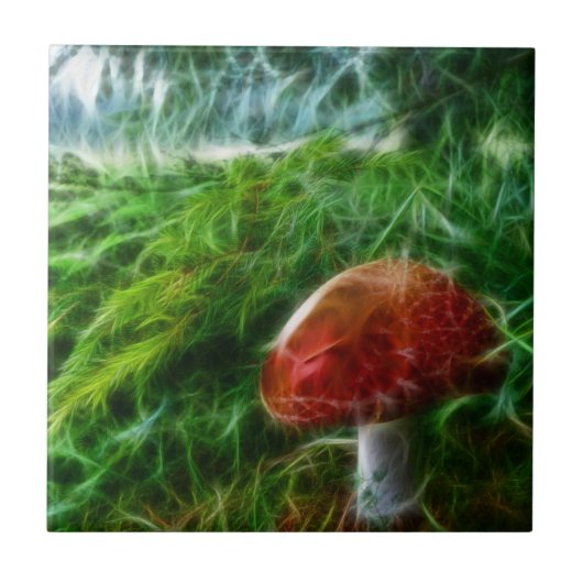 Fractal van de paddestoel Bos Tegeltje (Voorkant)