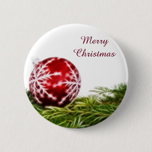 Fractal van het ornament en van de Spar - Vrolijke Ronde Button 5,7 Cm