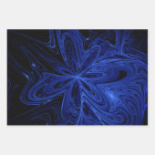 Fractal van zwarte en blauwe marmer inpakpapier vel (Voorkant)