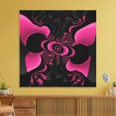 Fractal van zwarte en roze vlinder canvas afdruk (Insitu (Woonkamer))