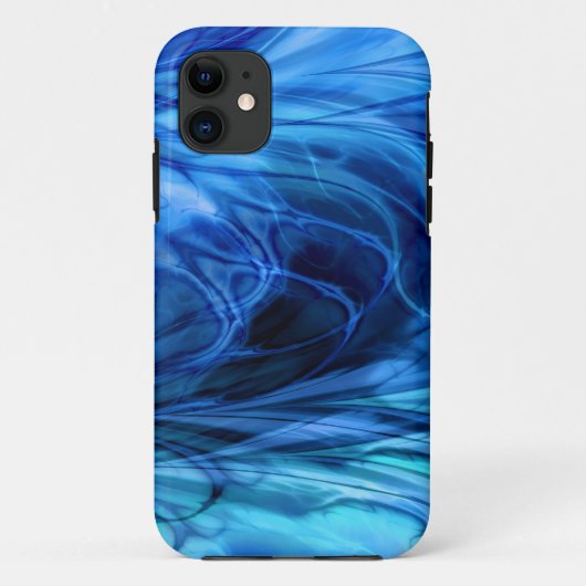 Fractal veren blauw Case-Mate iPhone case (Achterkant)