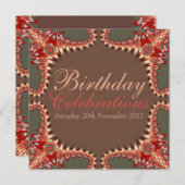 Fractal verjaardagsviering Afstuderen Uitnodiging (Voorkant / Achterkant)