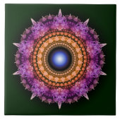 Fractal violet kristalpatroon tegeltje (Voorkant)