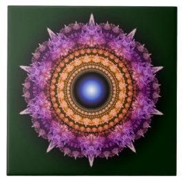 Fractal violet kristalpatroon tegeltje