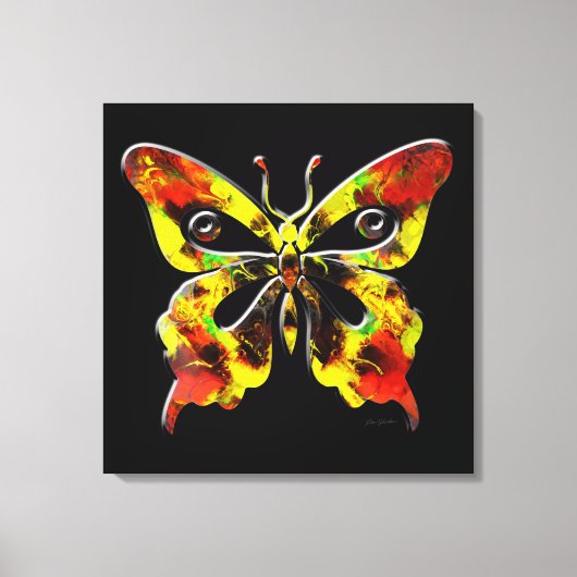 Fractal vlinder Art 1 verpakt canvas Afdruk (Voorkant)
