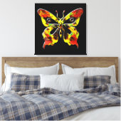 Fractal vlinder Art 1 verpakt canvas Afdruk (Insitu (Slaapkamer))
