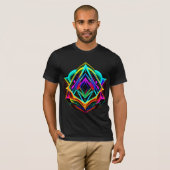 Fractal Vorm Abstracte Geometrische Driehoek T-shirt (Voorkant volledig)