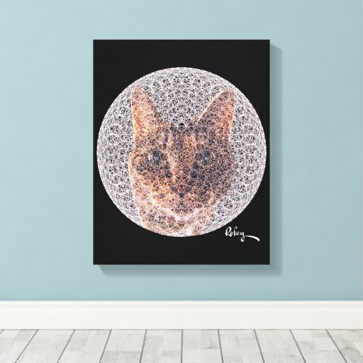 Fractal Vrouw Feline door Rofey Canvas Afdruk (Insitu (Houten vloer))