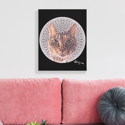 Fractal Vrouw Feline door Rofey Canvas Afdruk (Insitu (Woonkamer))