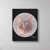 Fractal Vrouw Feline door Rofey Canvas Afdruk (Voorkant)