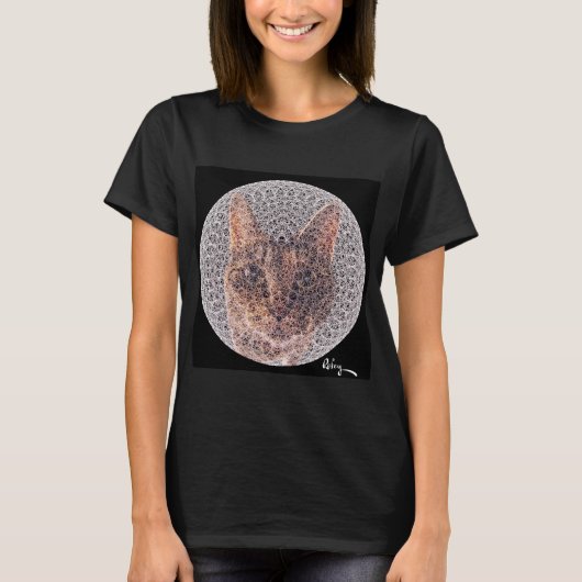 Fractal Vrouw Feline door Rofey T-shirt (Voorkant)