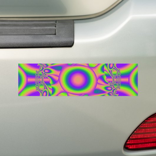 Fractal Warp Paars Green Psychedelic Bumpersticker (Op auto)