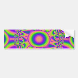 Fractal Warp Paars Green Psychedelic Bumpersticker
