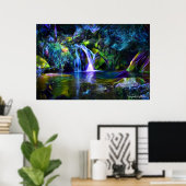 Fractal Waterfall Poster (Thuiskantoor)