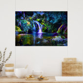 Fractal Waterfall Poster (Keuken)