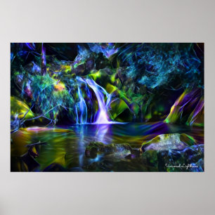 Fractal Waterfall Poster