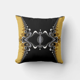 Fractal Waves Gold+Black Art-kussen Kussen