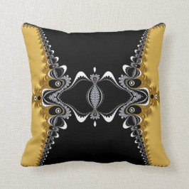 Fractal Waves Gold+Black Art-kussen Kussen