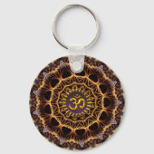 Fractal Weave Golden OM-symbool Sleutelhanger (Voorkant)