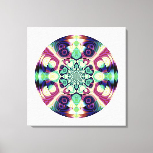 Fractal Wereldbol Artwork Canvas Afdruk (Voorkant)