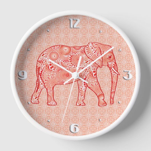 Fractal wervelolifant - koraal sinaasappel en wit (Voorkant)