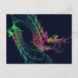 Fractal - Winged dragon Briefkaart
