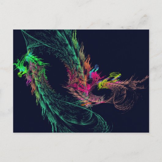 Fractal - Winged dragon Briefkaart (Voorkant)