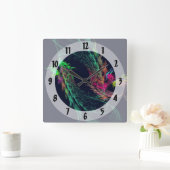 Fractal - Winged dragon Vierkante Klok (Huis)