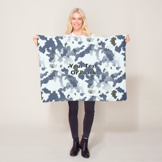 Fractal Winter Camouflage Fleece Deken (In situ)