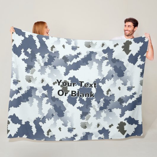 Fractal Winter Camouflage Fleece Deken (In situ)