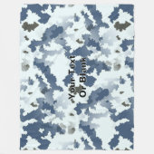 Fractal Winter Camouflage Fleece Deken (Voorkant)