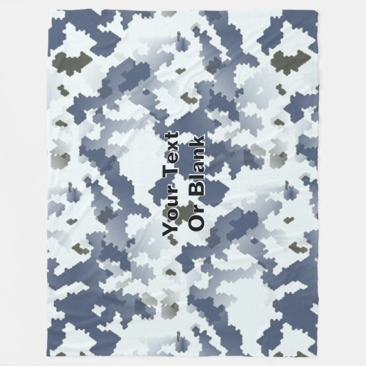 Fractal Winter Camouflage Fleece Deken (Voorkant)