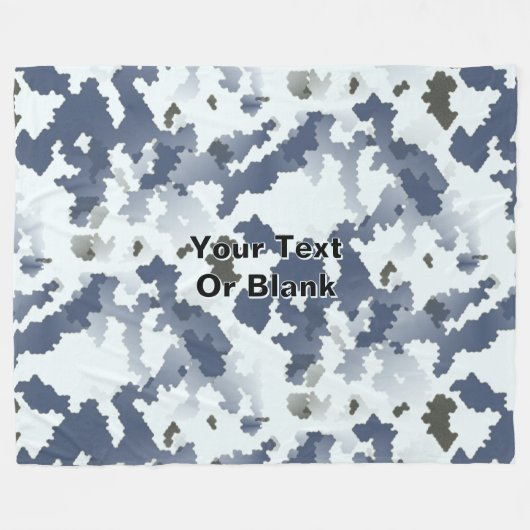 Fractal Winter Camouflage Fleece Deken (Voorkant (Horizontaal))