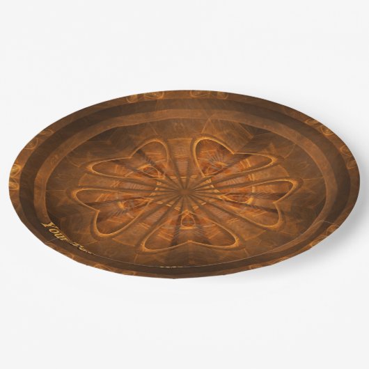 Fractal Wood Carving Papieren Bordje (Gekanteld)