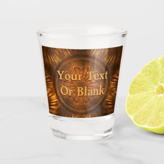 Fractal Wood Carving Shot Glas (Voorkant)