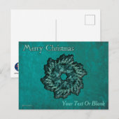 Fractal Wreath - Vrolijk kerstfeest Briefkaart (Voorkant / Achterkant)