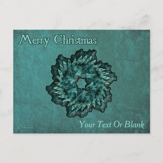 Fractal Wreath - Vrolijk kerstfeest Briefkaart (Voorkant)